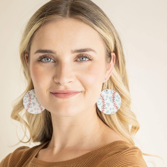 NEW Leopard Baseball Earrings - Picture 4 of 6